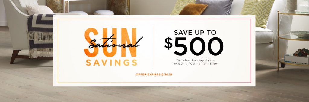 Sun sational savings banner | The Carpet Stop