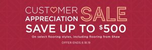 Customer appreciation sale banner | The Carpet Stop