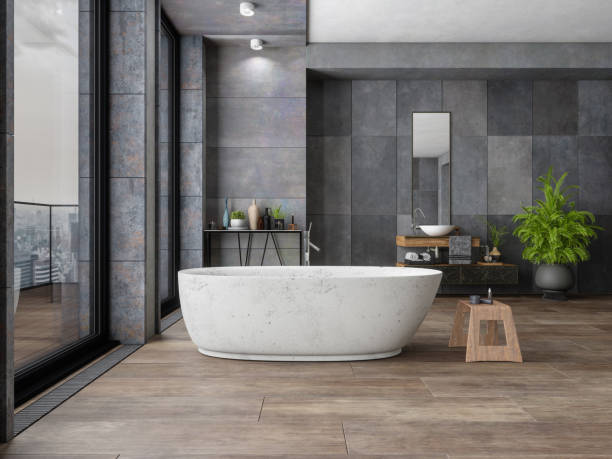 Bathroom tile dark-flooring | The Carpet Stop