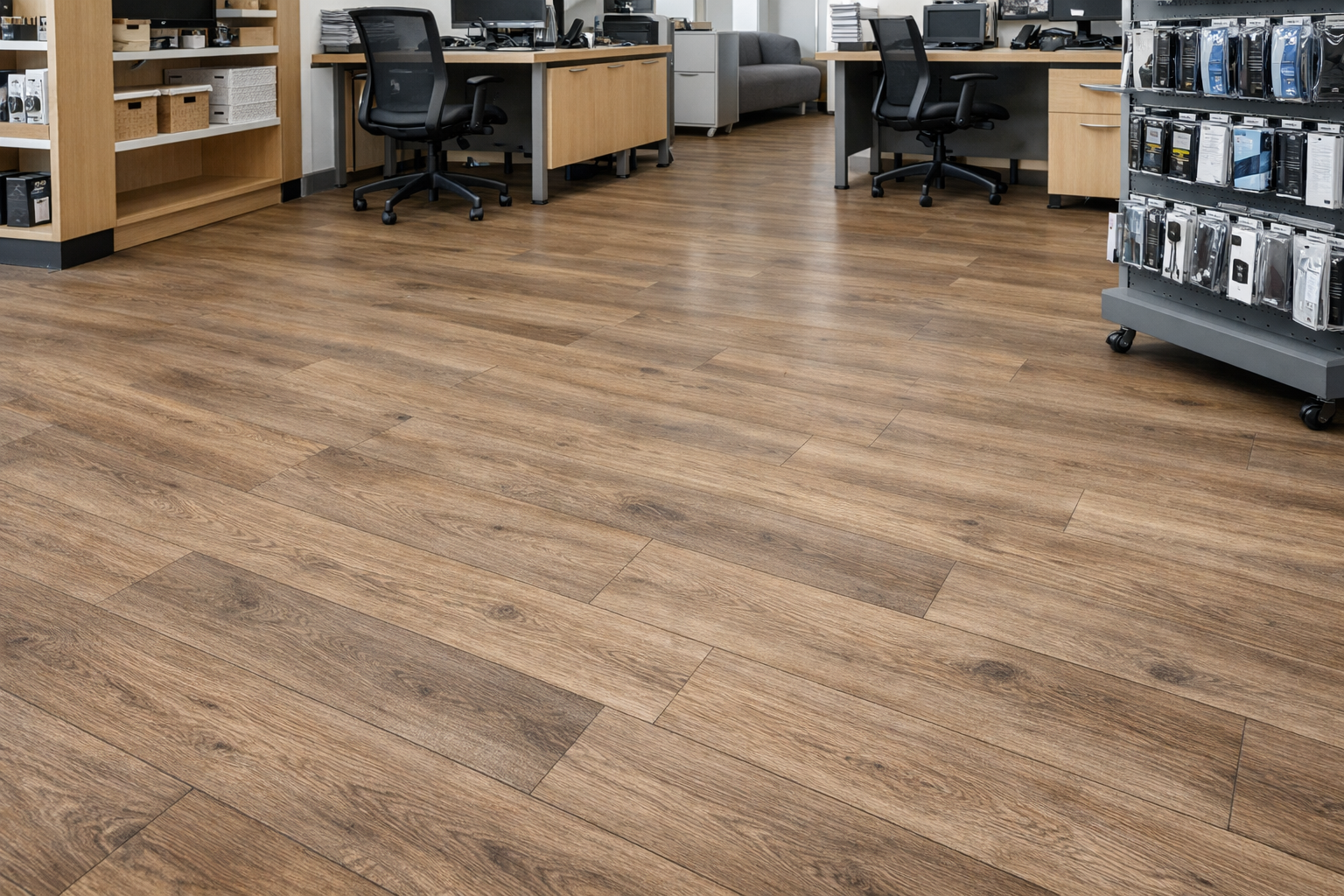 Flooring for retail spaces