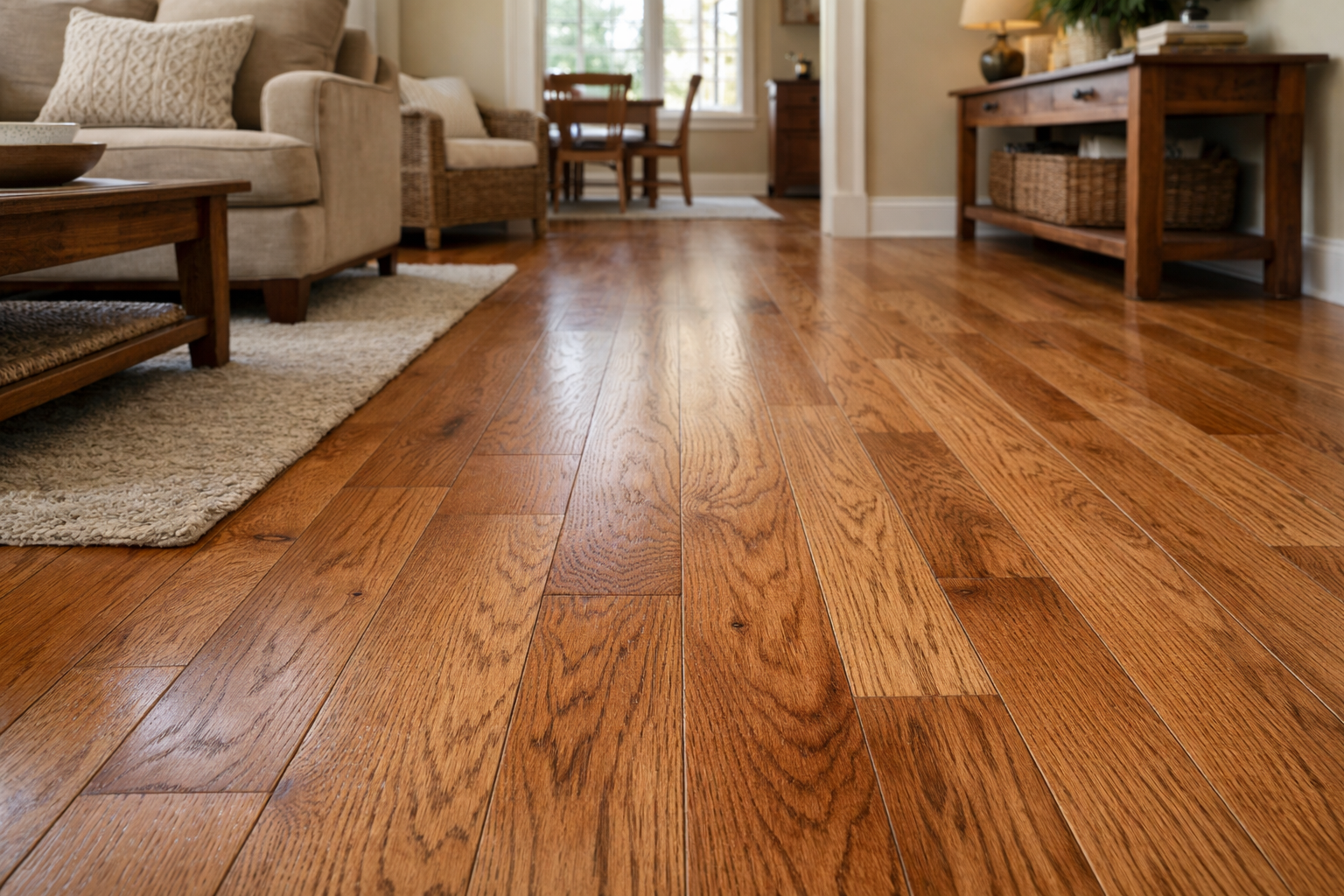 Red oak hardwood flooring