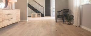 Light wood flooring in a modern home hallway and living space | The Carpet Stop